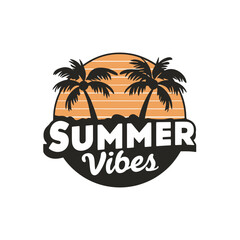 Naklejka premium Summer Vibes Typography Design and Free Vector
