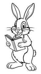 Fototapeta premium rabbit and book coloring