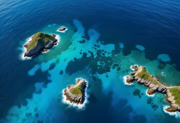 Fototapeta premium Beautiful beach scenery, high angle view of the sea