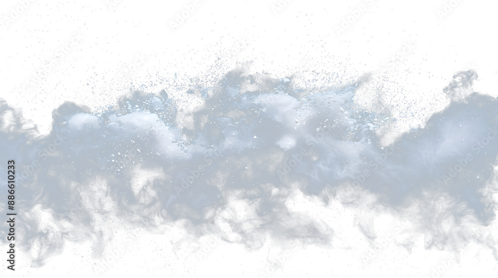 Poster sand flying explosion isolated on white background ,throwing freeze stop motion object design