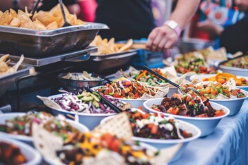 Street food for tourists, vibrant stalls offering diverse, delicious local flavors.