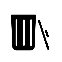 Sustainable Waste Bin Icon - Minimal, Clean, Elegant, Fill Icon, Suitable for Web, UI, Mobile Application