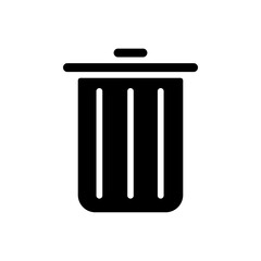 Waste Management Bin Icon - Minimal, Clean, Elegant, Fill Icon, Suitable for Web, UI, Mobile Application