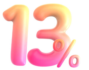 Gradient Number 13 Percent 3d rendering