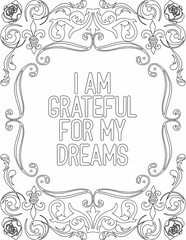 Printable floral coloring page for kids and adults with affirmation quote for self love and self care. it helps to struggle against life to enjoy the tough journey
