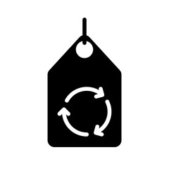 Clothing Tag with Circular Arrows Icon - Recycle and Reuse, Ideal for Web, UI, and Mobile Applications