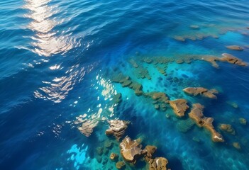 Obraz premium Beautiful beach scenery, high angle view of the sea