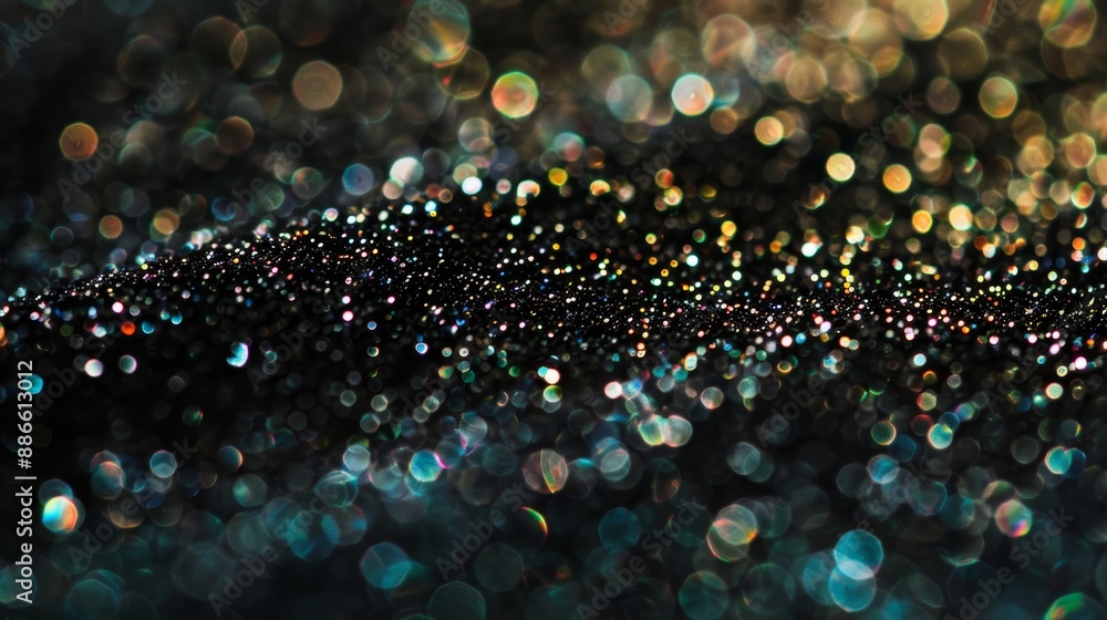 Poster shimmering particles creating a bokeh effect with sparkling lights on abstract background