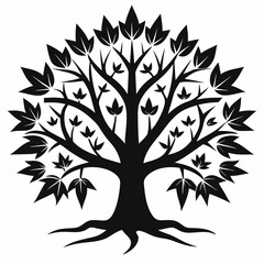 Obraz premium set of maple trees of life vector illustration