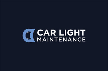 vehicle  repair shop logo. car headlamp icon.