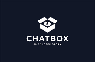 chat box logo mark premium vector