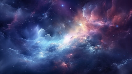 Fototapeta premium Colorful space galaxy cloud nebula. Stary night cosmos. Universe science astronomy. Supernova background wallpaper