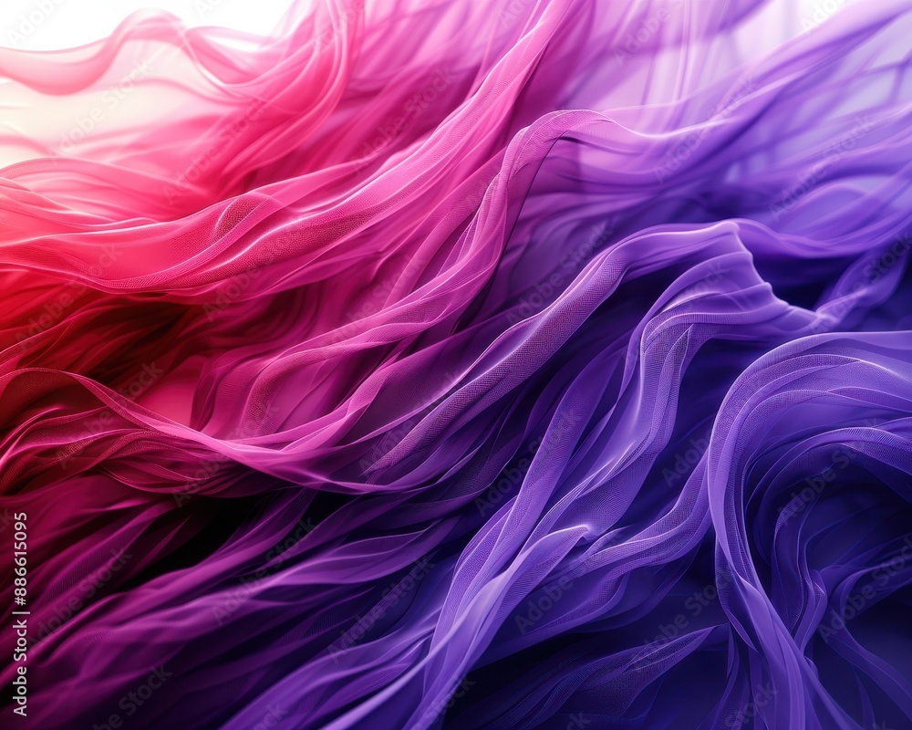 Poster abstract vibrant flowing waves in pink and purple hues, creating a dynamic and colorful texture back