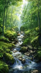 Fototapeta premium Serene Forest Stream