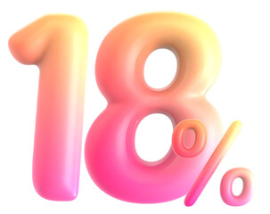 Gradient Number 18 Percent 3d rendering