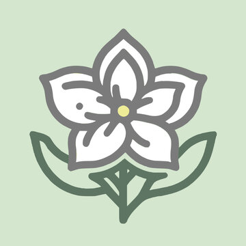 gardenia flower logo, illustration, icon, gardenia