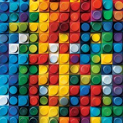 This image is a vibrant display of colorful squares all in different shades and hues arranged in a diagonal pattern