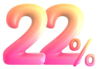 Gradient Number 22 Percent 3d rendering