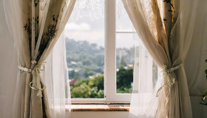 White luxury curtains for doors and windows home decorations for living room and modern style