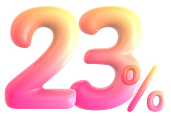 Gradient Number 23 Percent 3d rendering