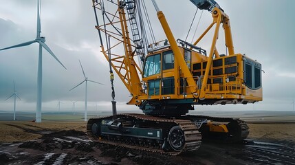 Self-Driving Crawler Crane Assembling Wind Turbines for Renewable Energy Construction