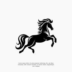 Sleek and minimalist horse silhouette logo