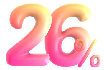 Gradient Number 26 Percent 3d rendering