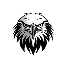 Obraz premium Stylish black and white eagle head For logo design, white background