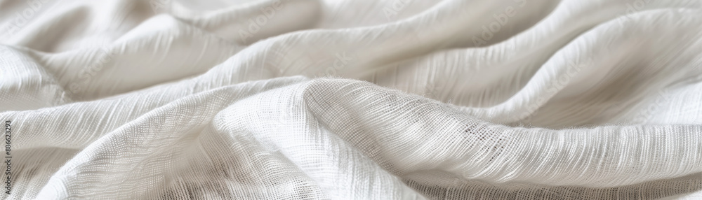 Poster soft, white fabric with delicate textures and gentle folds, creating an elegant and calming visual p