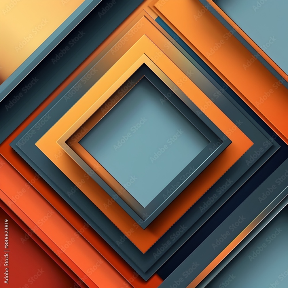 Poster sleek and angular geometric frame backdrop with metallic tones
