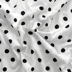 A chic polka dot pattern for cloth, classic black dots on a white background