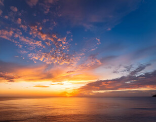 Fototapeta premium Beautiful Sunset Sky- A breathtaking view of a sunset sky, with warm and soothing colors bl_1(31)