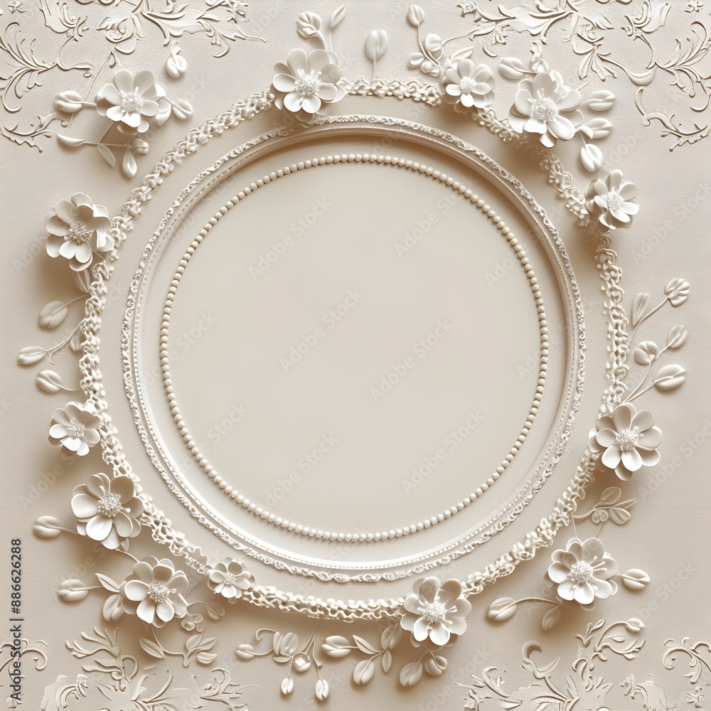 Poster elegant lace framed background with delicate patterns and soft romantic textures
