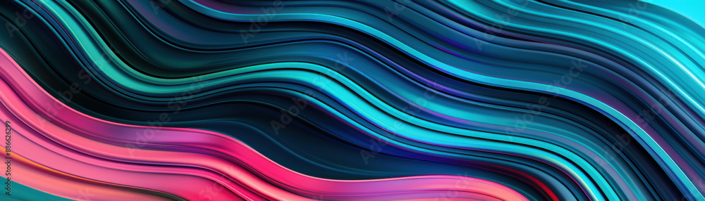 Aufkleber colorful abstract wavy lines and curves create a dynamic and vibrant pattern, perfect for background