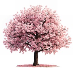 Obraz premium Stunning cherry blossom tree with full bloom, highlighting the delicate pink flowers and lush branches, perfect for nature and spring themes.