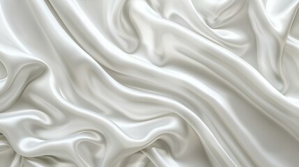 Fototapeta premium A delicate and shiny silk fabric with gentle, flowing folds, exuding a sense of luxury and softness, perfect for high-end fashion and interior design.