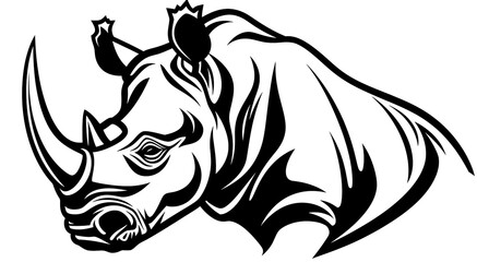Fototapeta premium Rhino logo, white background