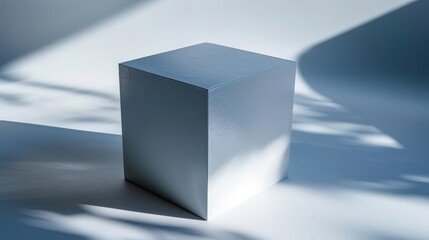 Fototapeta premium Blank White Box Close-Up Shot with Soft Shadows - High Resolution Product Photography