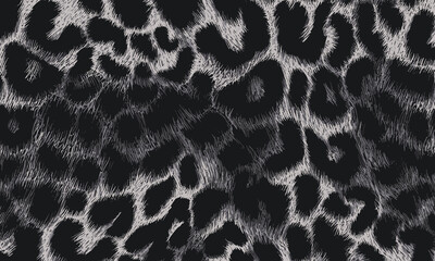 Black Leopard Skin Texture Pattern Vector. Seamless Animal Wildlife Skin Pattern. Leopard Fur Camouflage Background.