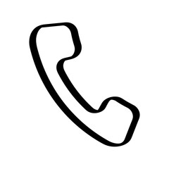 Illustration showing a black phone icon on a white background