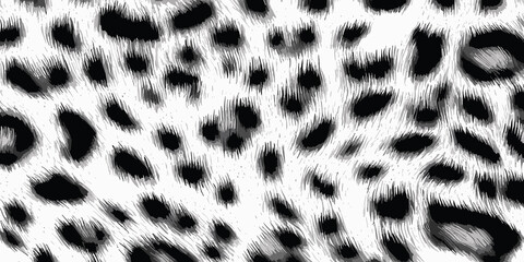 White Leopard Skin Texture Pattern Vector. Seamless Animal Wildlife Skin Pattern. Leopard Fur Camouflage Background.