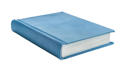 A blue book with a shiny cover