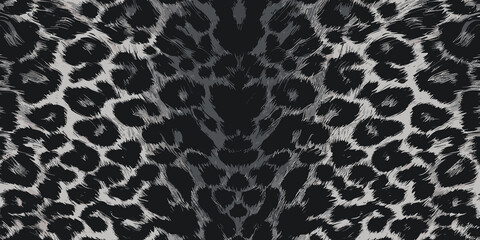 Black Leopard Skin Texture Pattern Vector. Seamless Animal Wildlife Skin Pattern. Leopard Fur Camouflage Background.