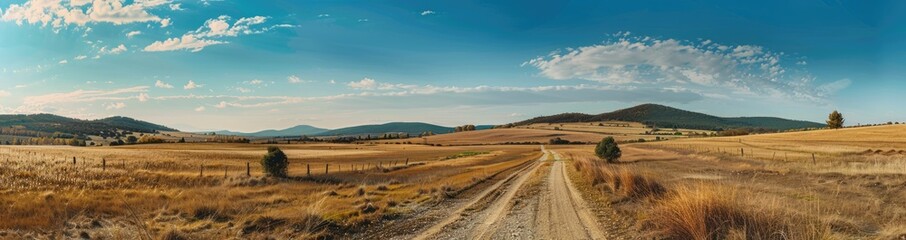 Fototapeta premium Rural Landscape with a Winding Country Road