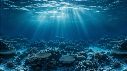 Fototapeta premium underwater scene with reef and fishes