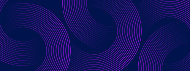 Abstract geometric line on dark background. Modern purple circle lines pattern. Suit for cover, poster, banner, brochure, header