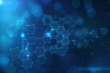 Abstract digital hexagonal molecular structure.