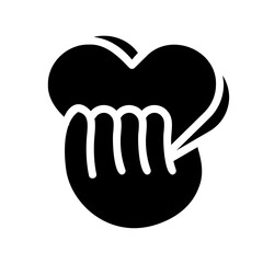 Obraz premium Heart in Hands Solid Icon - Minimal, Clean and Elegant interface icon, Suitable for Web, UI and Mobile Application