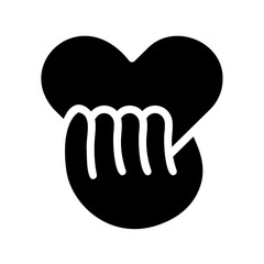 Heart with Hands Fill Icon - Minimal, Clean and Elegant interface icon, Suitable for Web, UI and Mobile Application