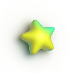 Unique colorful 3D star shape